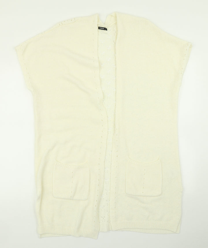 Roman Womens White Knit Cardigan Jumper Size 14
