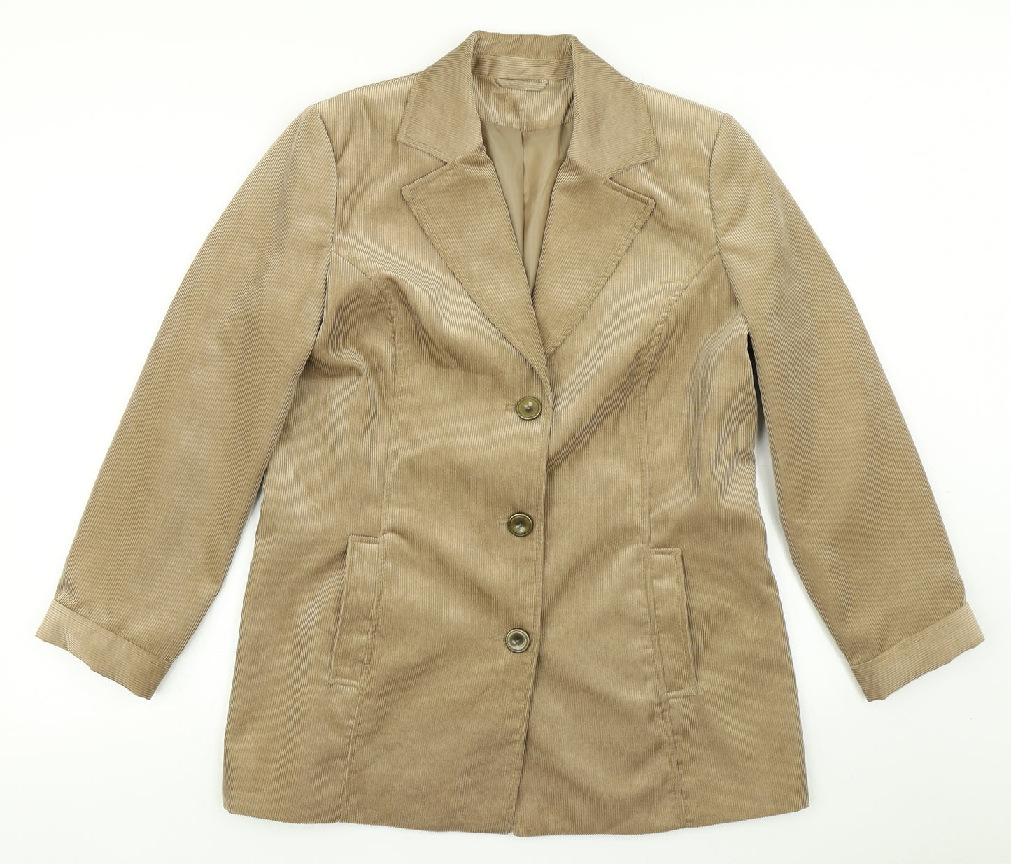 Eleganz Womens Brown  Corduroy Jacket Blazer Size 12