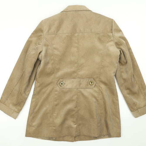 Eleganz Womens Brown  Corduroy Jacket Blazer Size 12