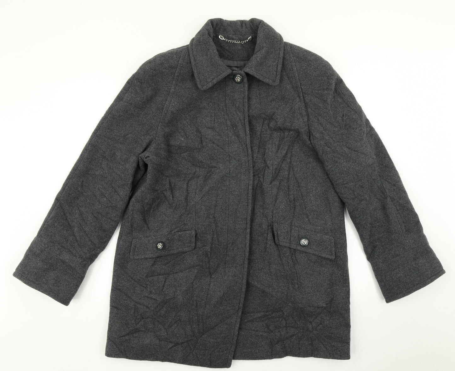 Berkertex Womens Grey   Overcoat Coat Size 14