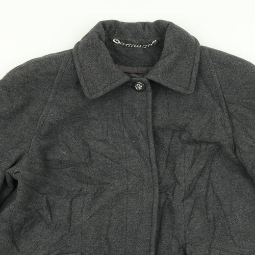 Berkertex Womens Grey   Overcoat Coat Size 14