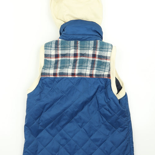 River Islnd Womens Blue Argyle/Diamond  Gilet Coat Size 8