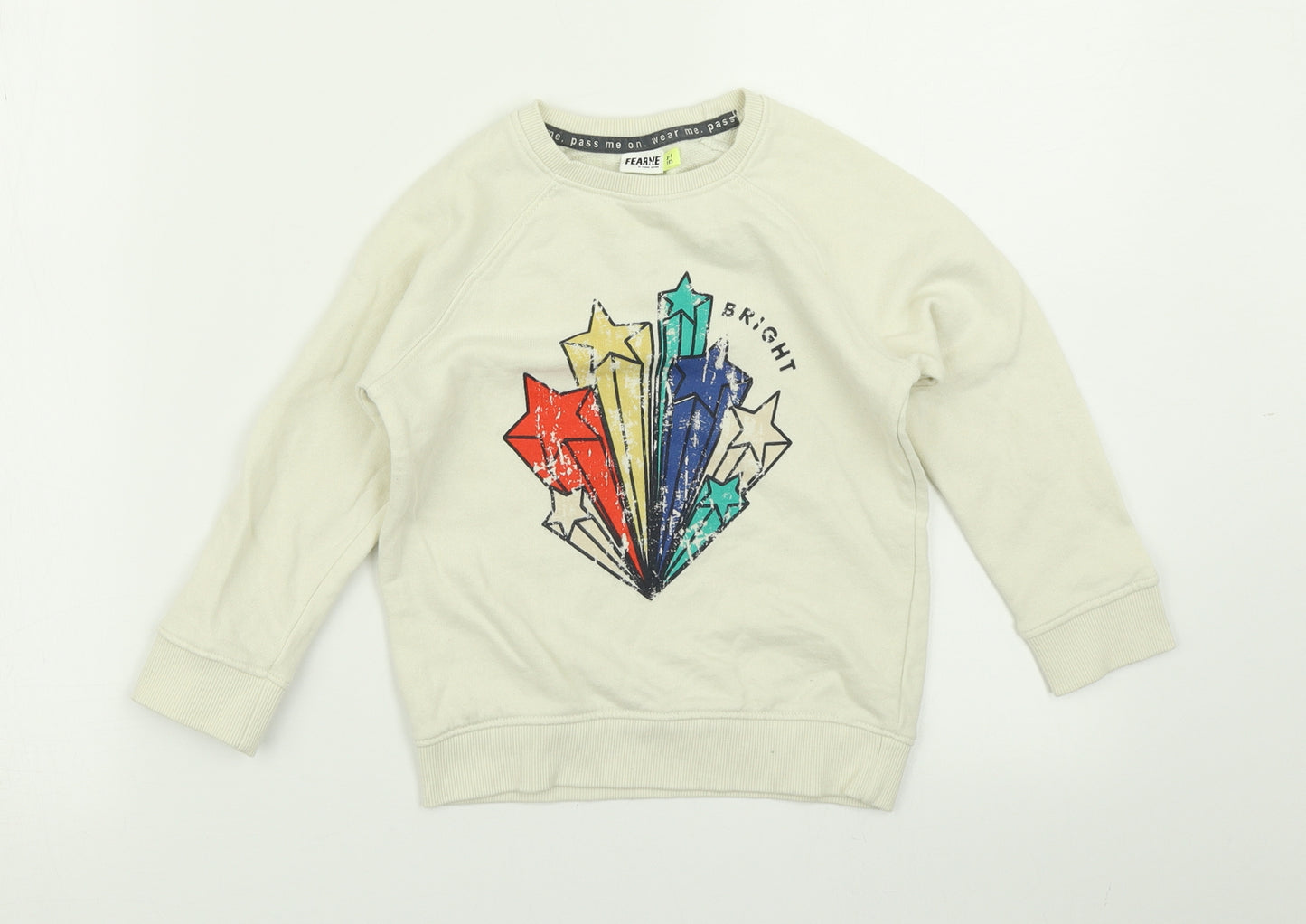 Fearne Boys Beige   Pullover Sweatshirt Size 2-3 Years