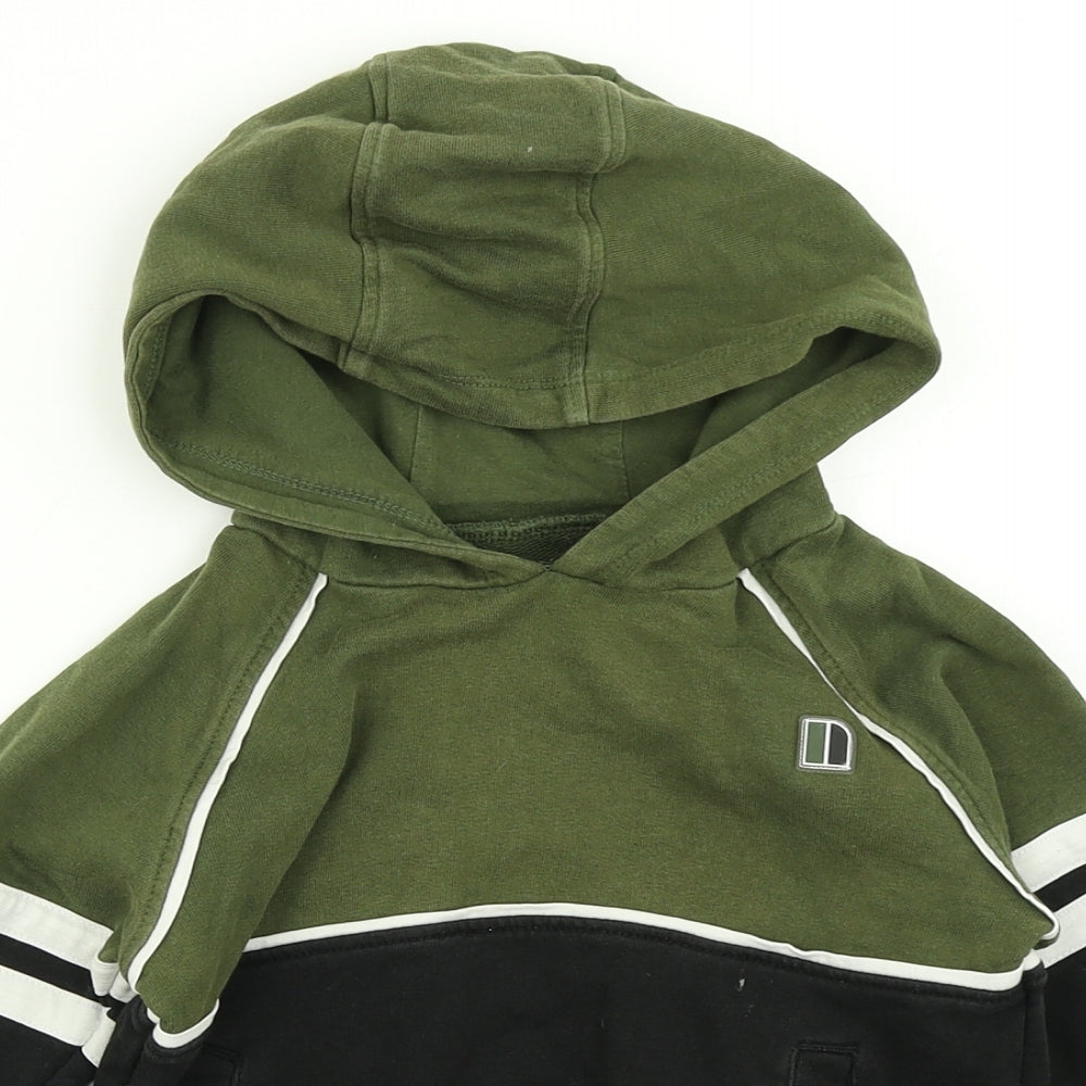 NEXT Boys Green Colourblock  Pullover Hoodie Size 3-4 Years