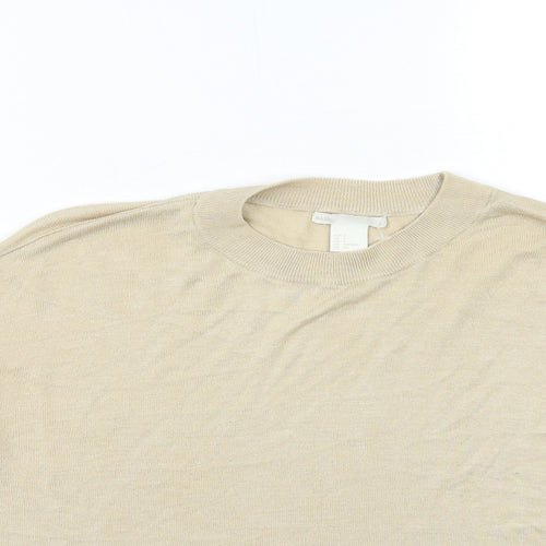 H&M Womens Beige  Knit Pullover Jumper Size S