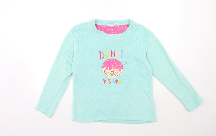 JUST LIKE YOU Girls Blue Fleece Top Pyjama Top Size 12-13 Years