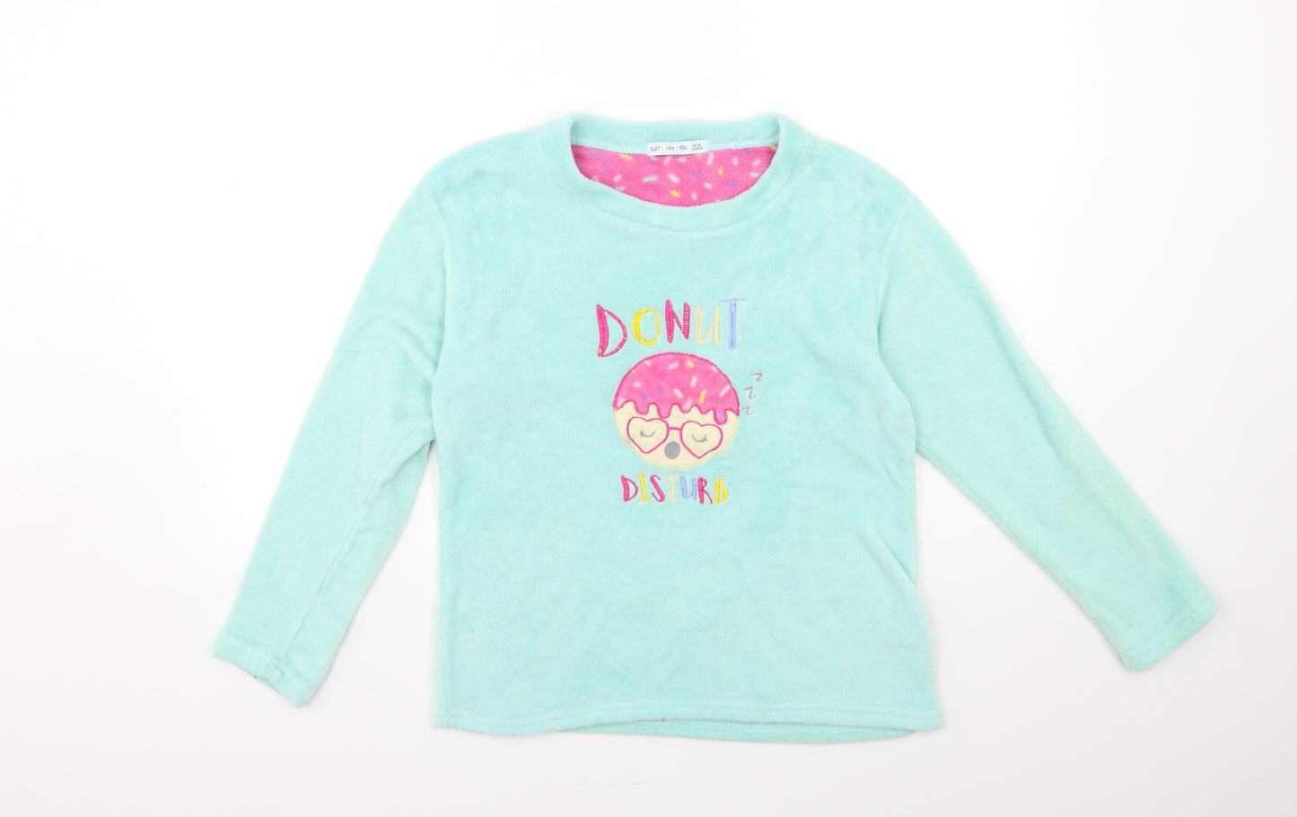 JUST LIKE YOU Girls Blue  Fleece Top Pyjama Top Size 12-13 Years