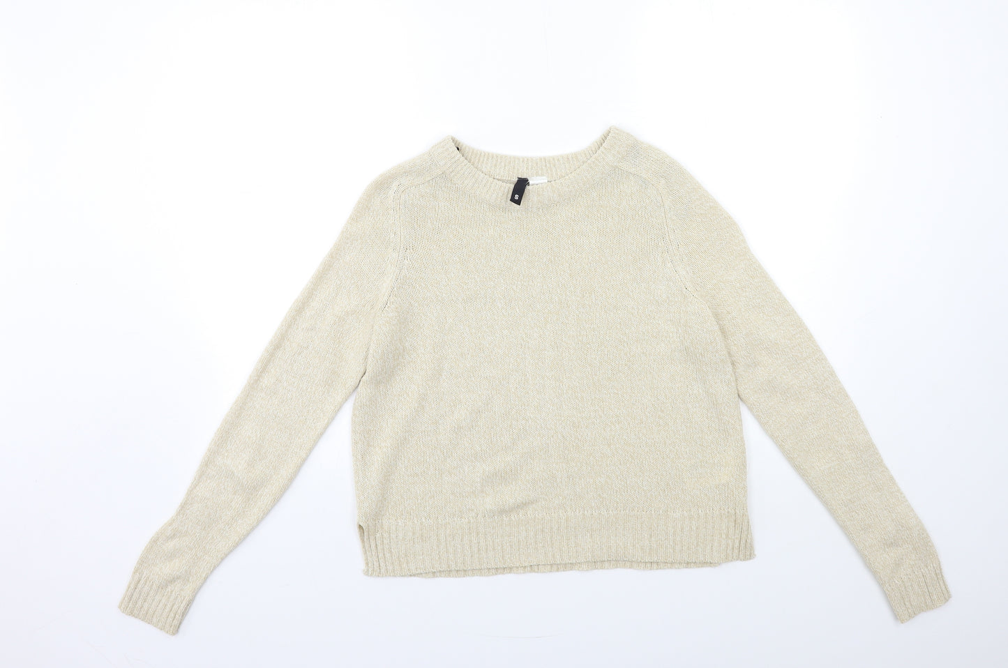 H&M Womens Beige  Knit Pullover Jumper Size S