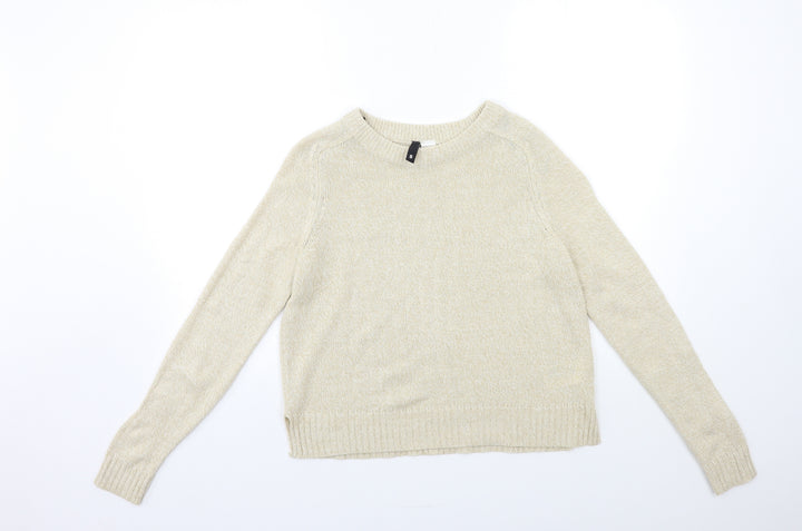 H&M Womens Beige  Knit Pullover Jumper Size S
