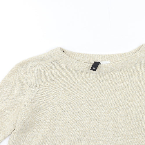 H&M Womens Beige  Knit Pullover Jumper Size S