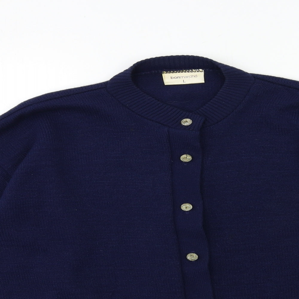 Bonmarché Womens Blue  Knit Cardigan Jumper Size L