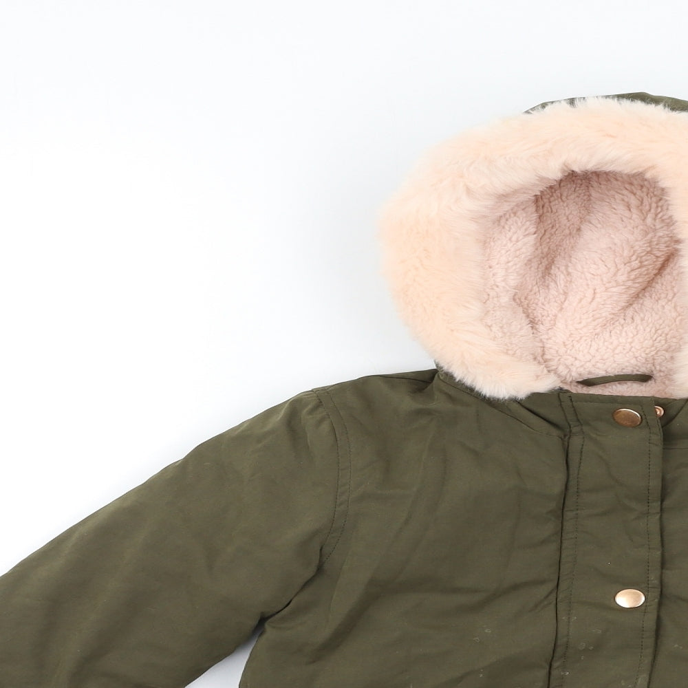 George Girls Green   Parka Coat Size 5-6 Years