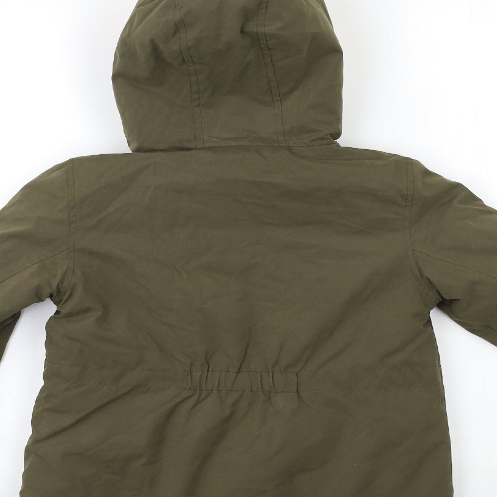 George Girls Green   Parka Coat Size 5-6 Years