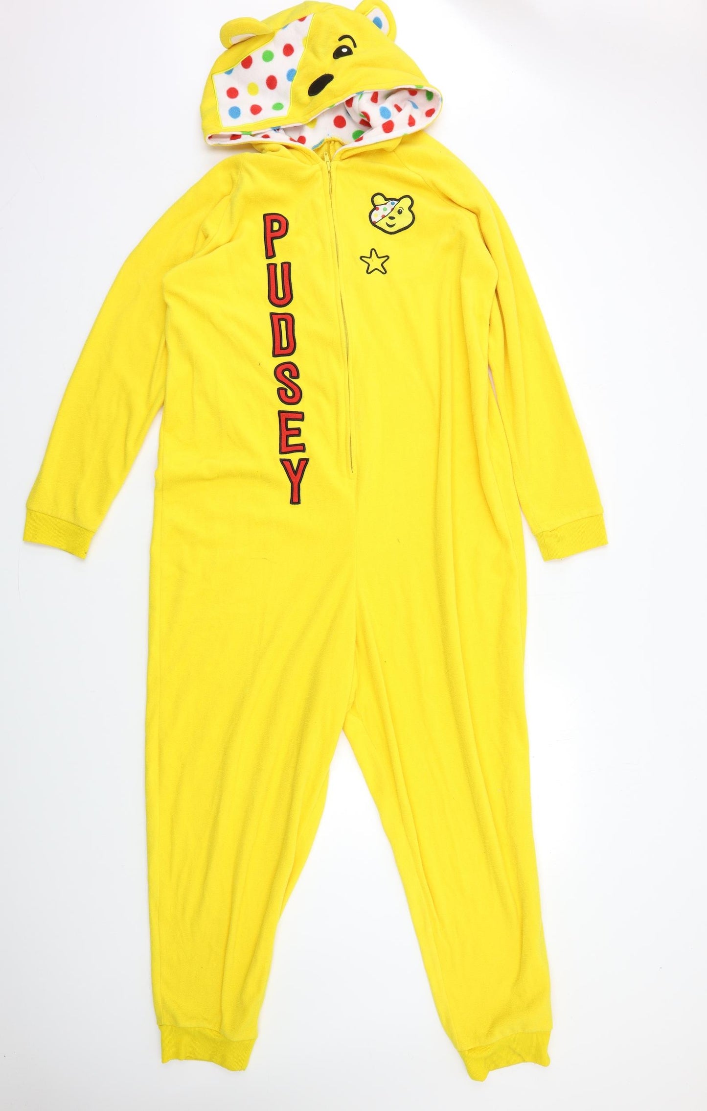 George Womens Yellow  Fleece Kimono One Piece Size M  - Pudsey Bear