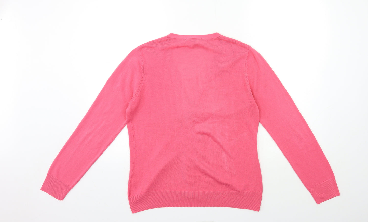 Marks and Spencer Womens Pink  Knit Cardigan Jumper Size 14