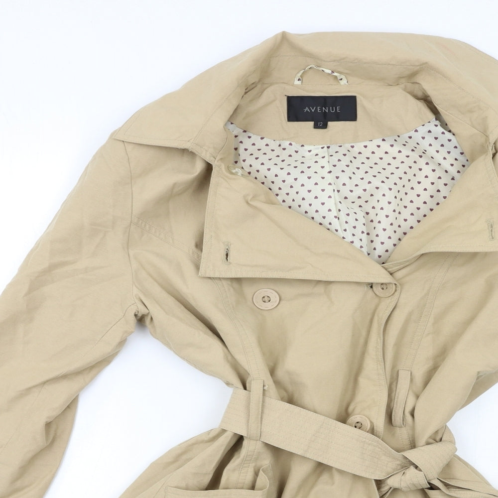 Avenue Womens Beige   Trench Coat Coat Size 12
