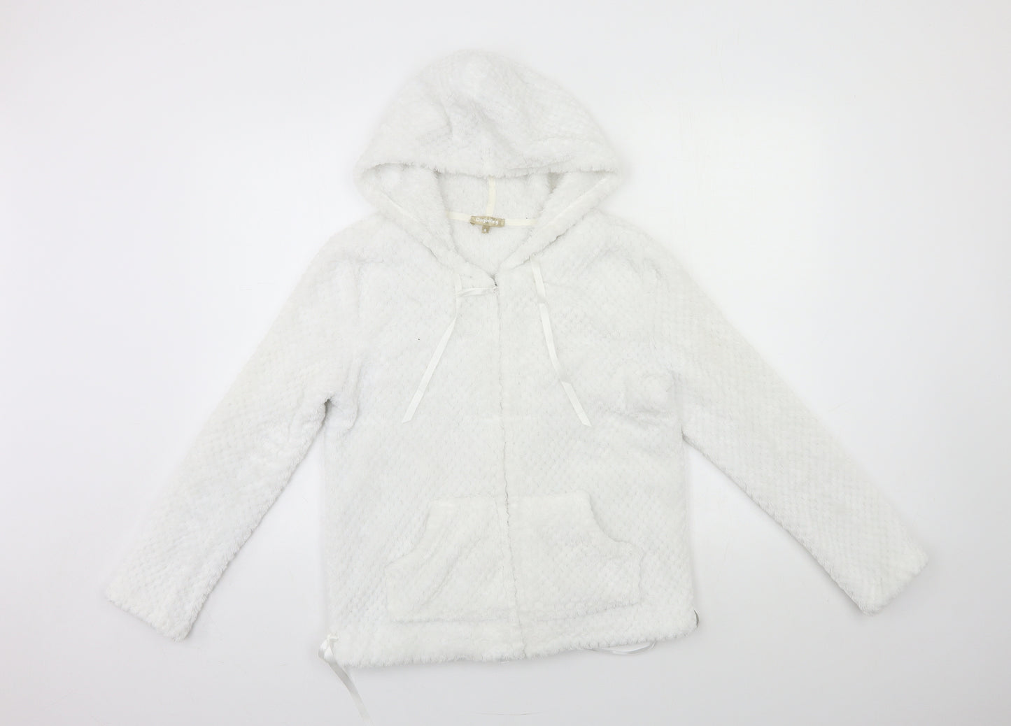 darjeeling Womens White  Fleece Top Pyjama Top Size XS