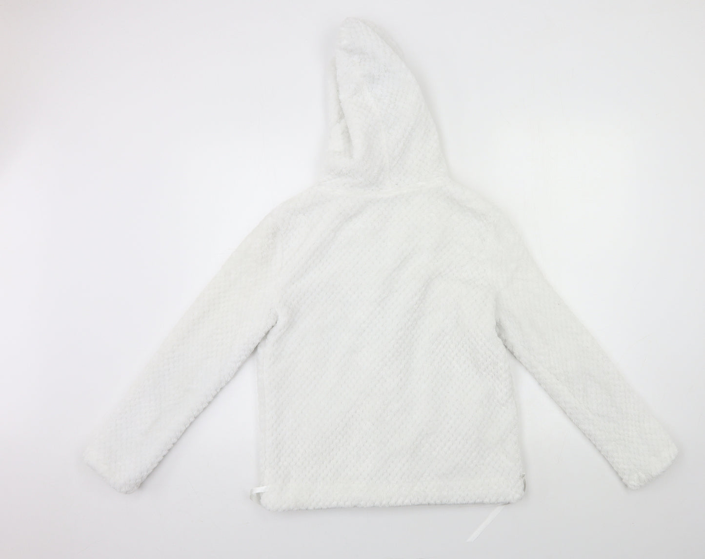 darjeeling Womens White  Fleece Top Pyjama Top Size XS