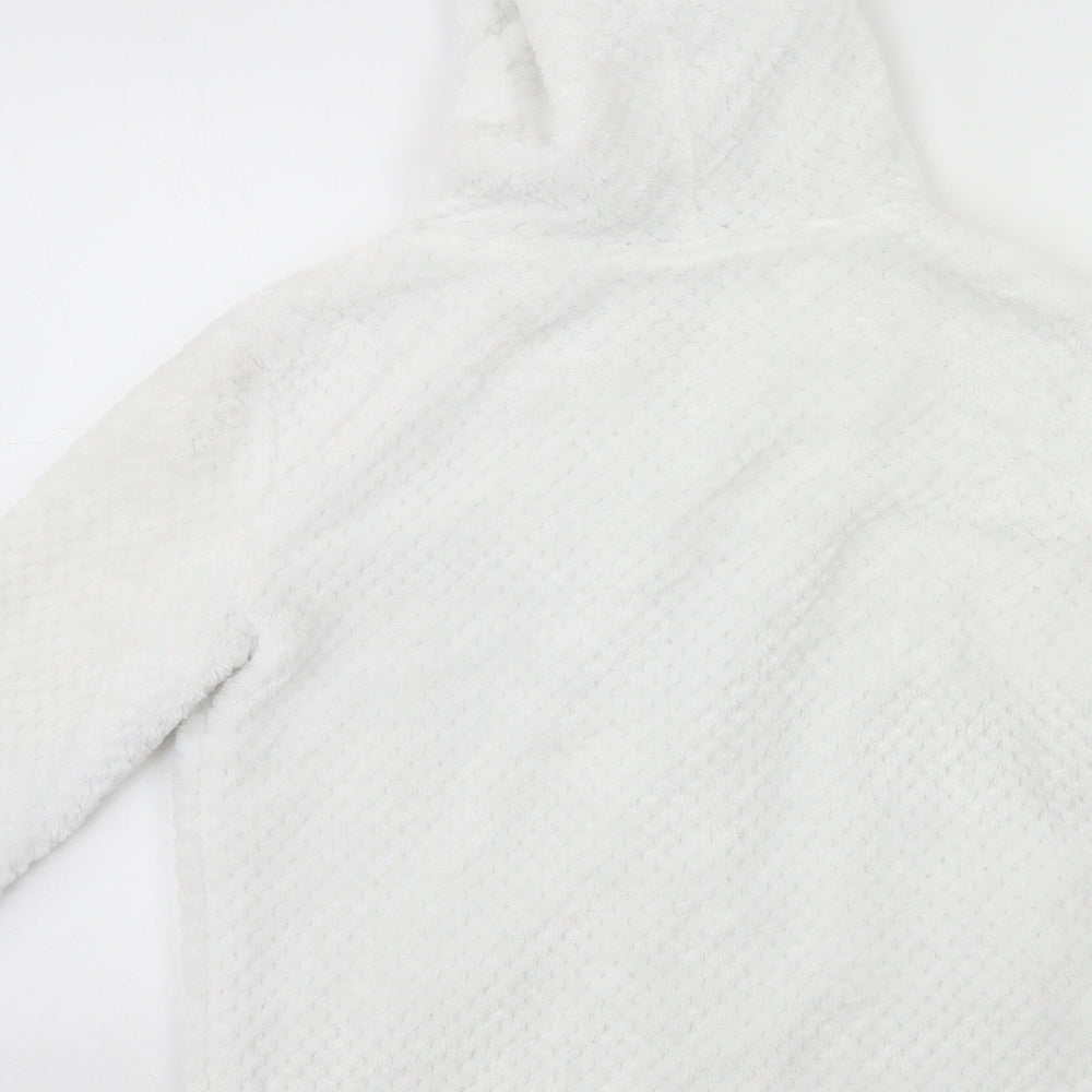 darjeeling Womens White  Fleece Top Pyjama Top Size XS