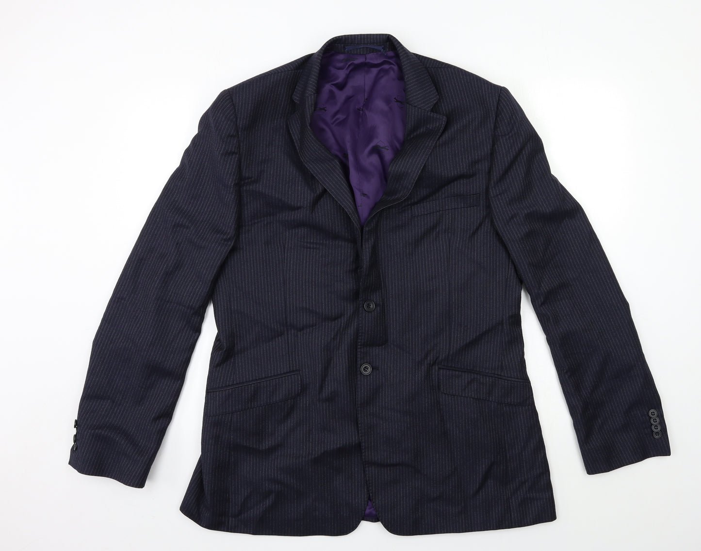 Paul Costelloe Mens Blue Striped  Jacket Suit Jacket Size 42