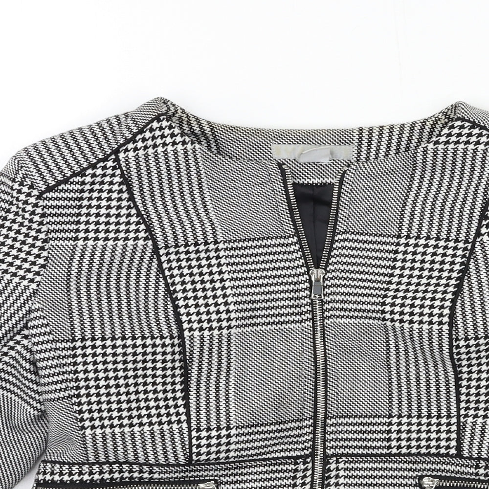 H&M Womens Grey Check  Jacket  Size 12