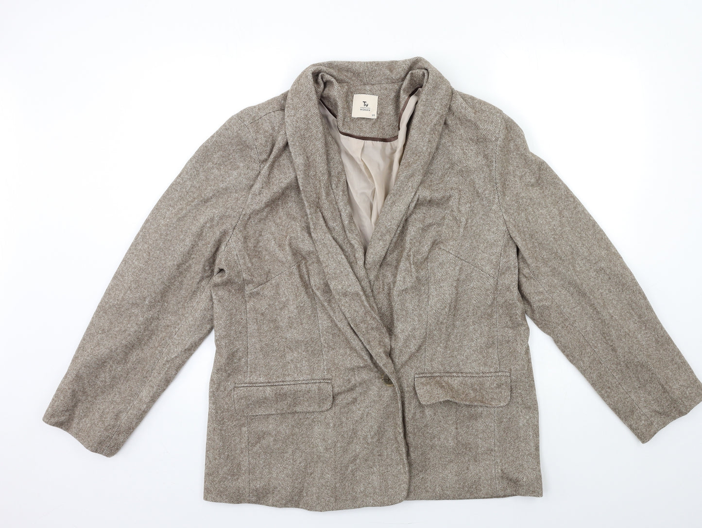 TU Womens Brown   Jacket Suit Jacket Size 20