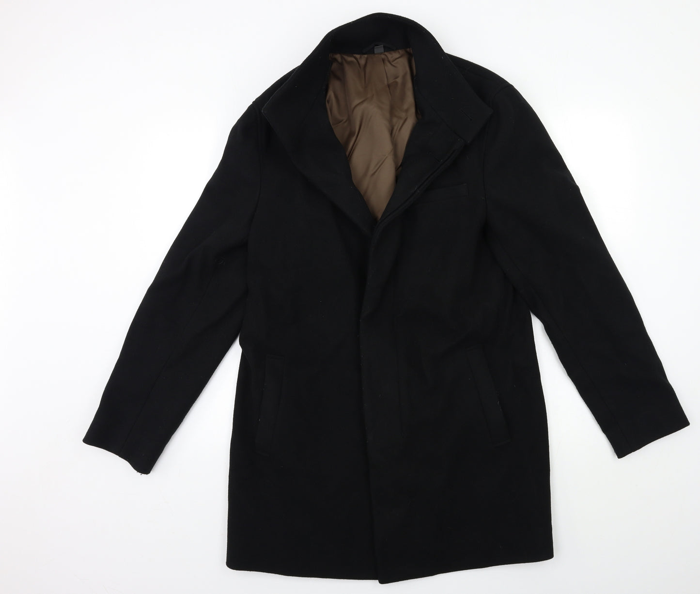 Marks and Spencer Mens Black   Overcoat Coat Size M