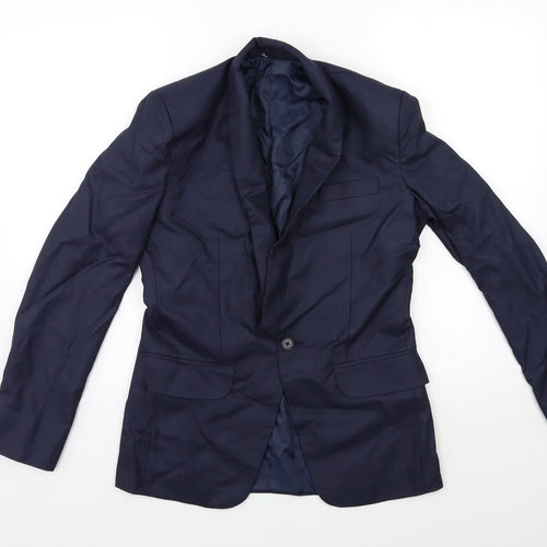 Preworn Mens Blue   Jacket Suit Jacket Size 36
