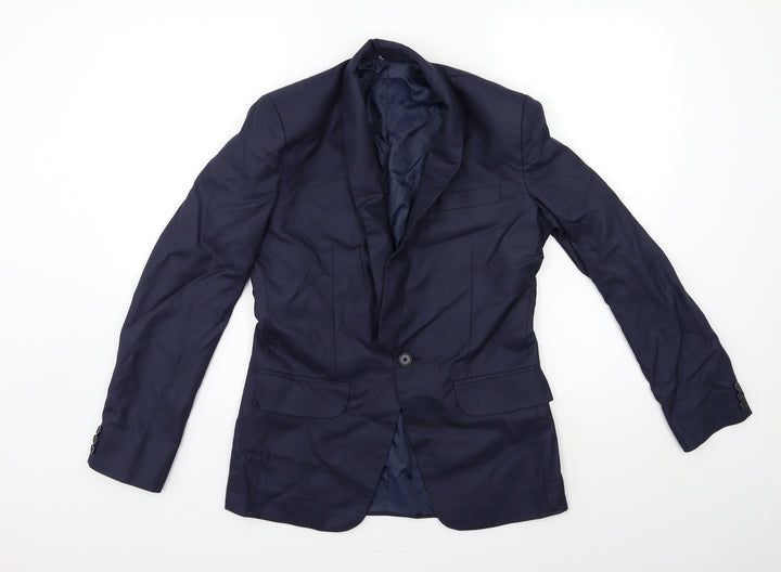 Preworn Mens Blue Jacket Suit Jacket Size 36