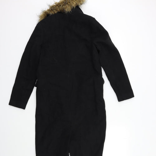 New Look Girls Black   Overcoat Coat Size 10 Years