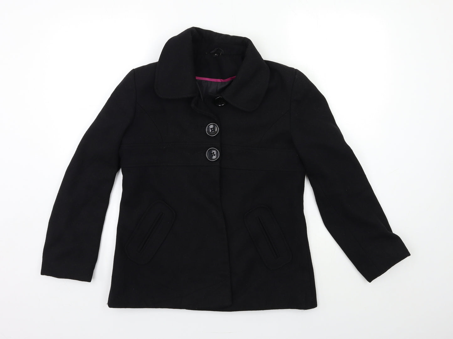 Preworn Womens Black   Overcoat Coat Size 12
