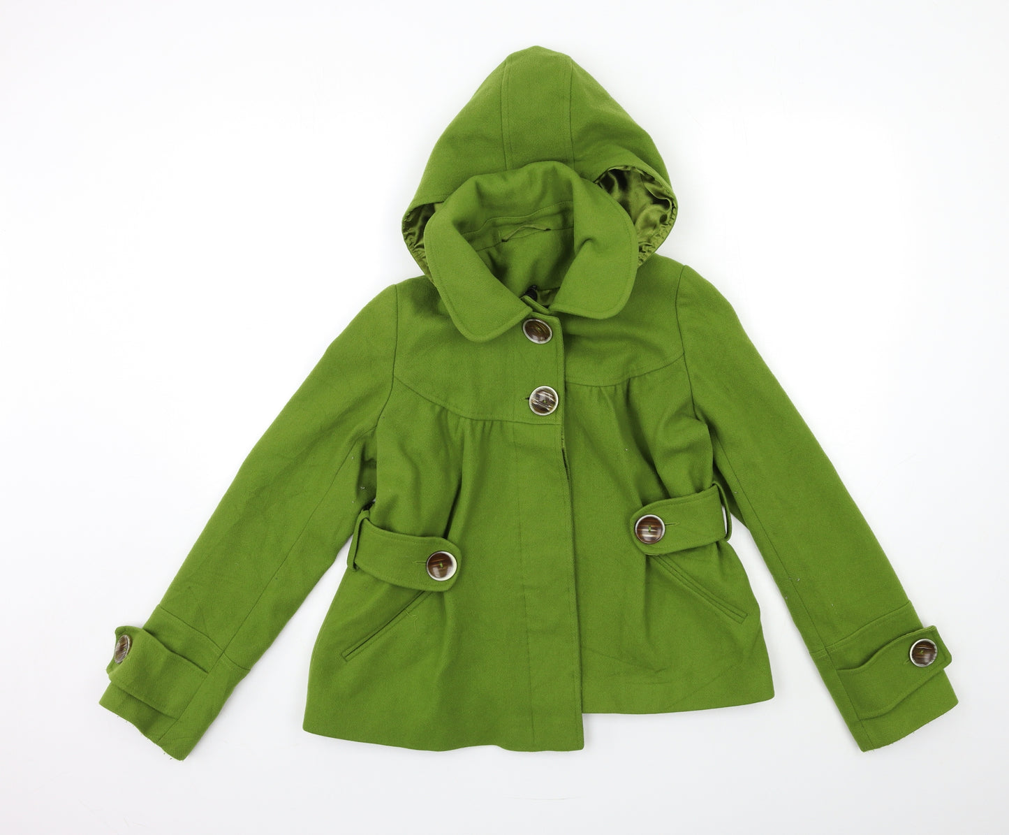 Topshop Womens Green   Overcoat Coat Size 10