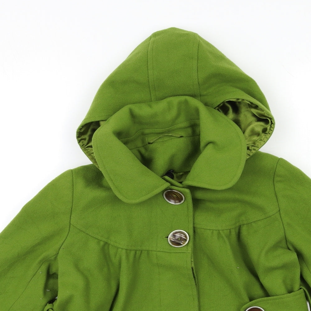Topshop Womens Green   Overcoat Coat Size 10