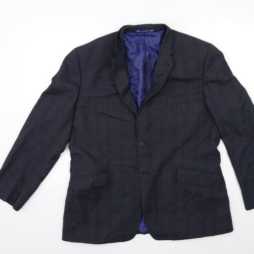 Ted Baker Mens Blue Check  Jacket Suit Jacket Size 44