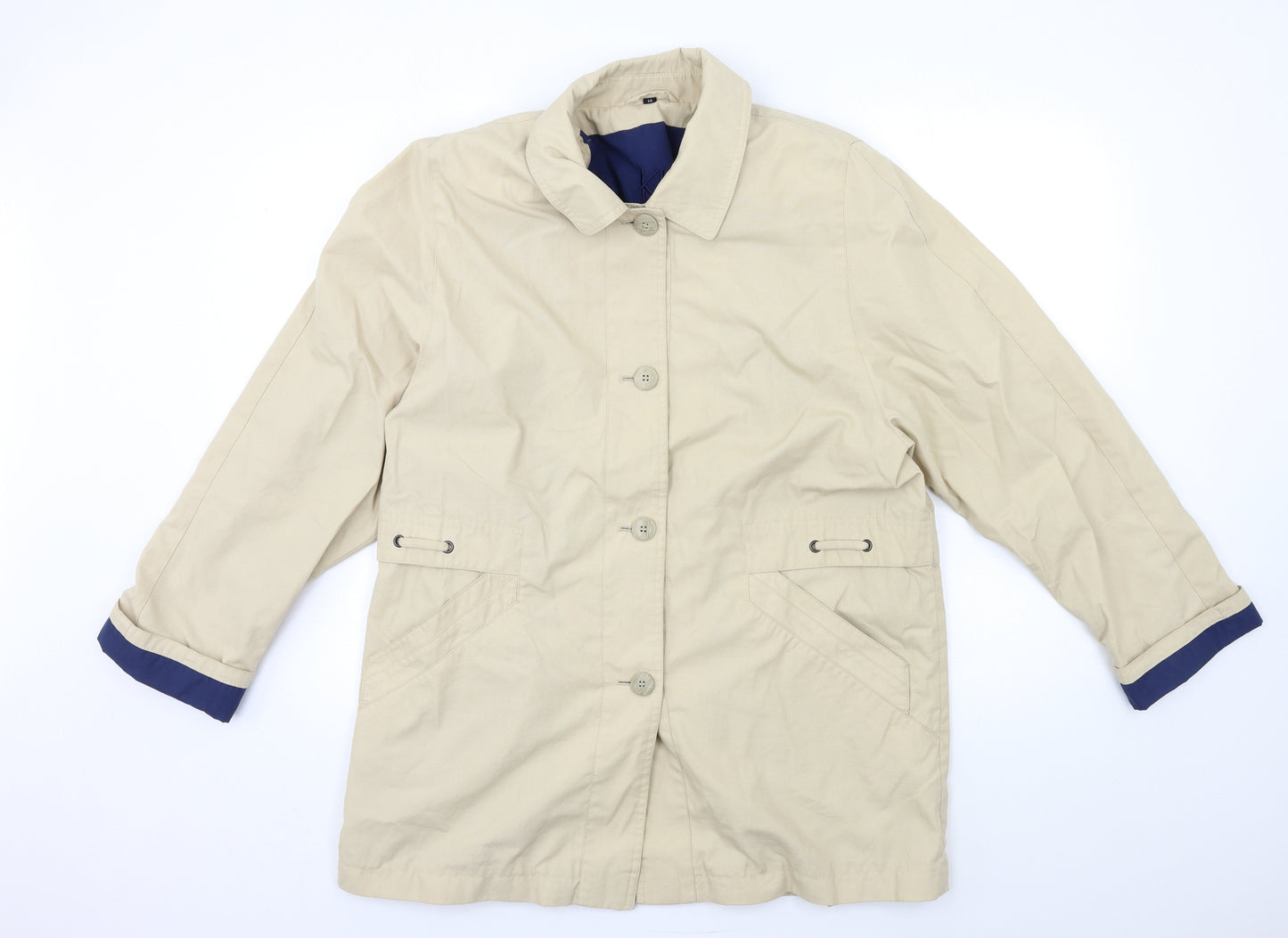 Preworn Womens Beige   Overcoat Coat Size 14