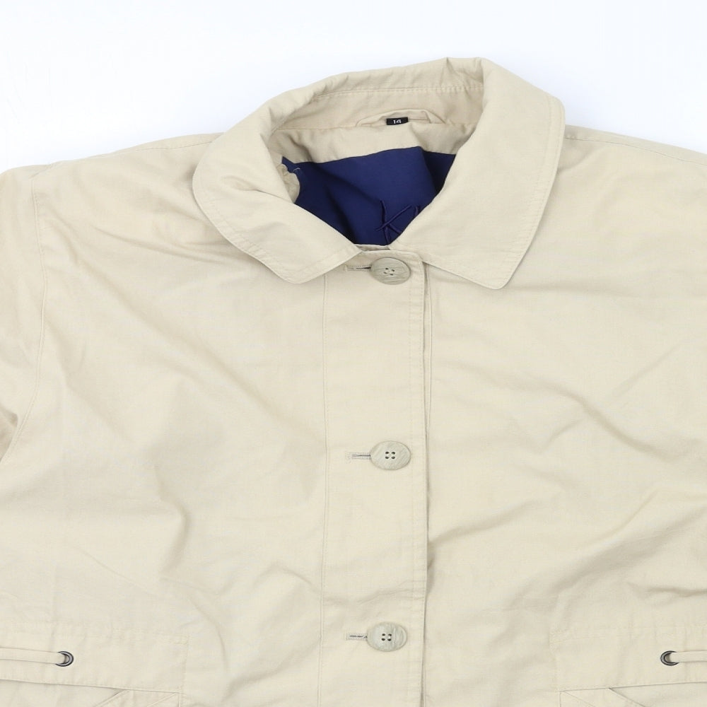 Preworn Womens Beige   Overcoat Coat Size 14