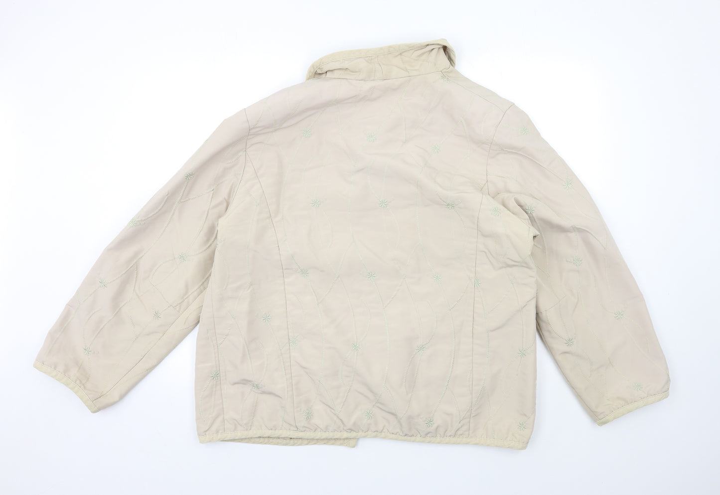 Preworn Womens Beige Floral  Jacket Coat Size 18