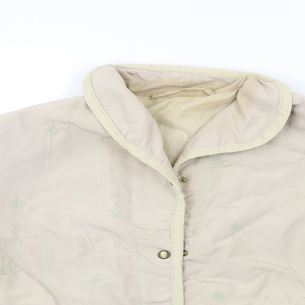 Preworn Womens Beige Floral  Jacket Coat Size 18