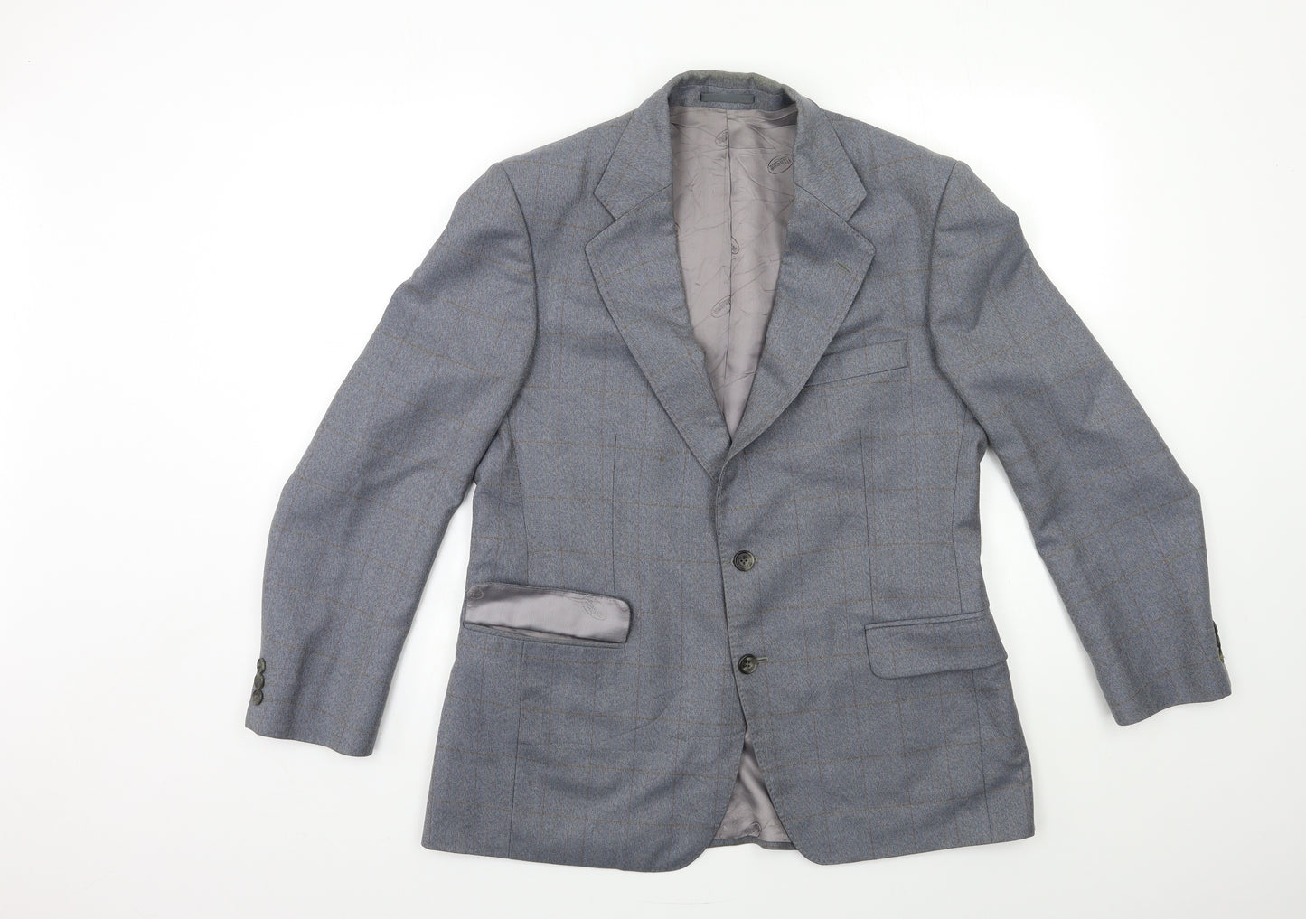 Magee Mens Grey Check  Jacket Suit Jacket Size 40