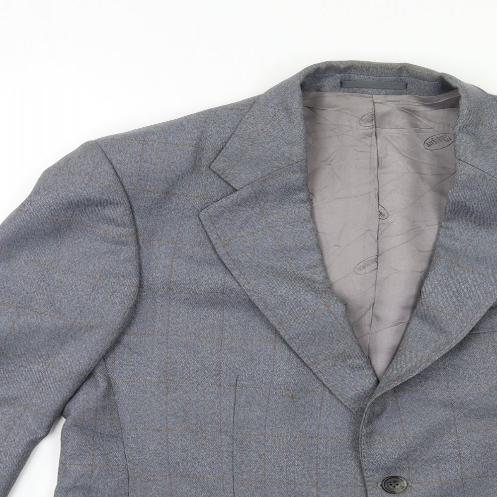 Magee Mens Grey Check  Jacket Suit Jacket Size 40