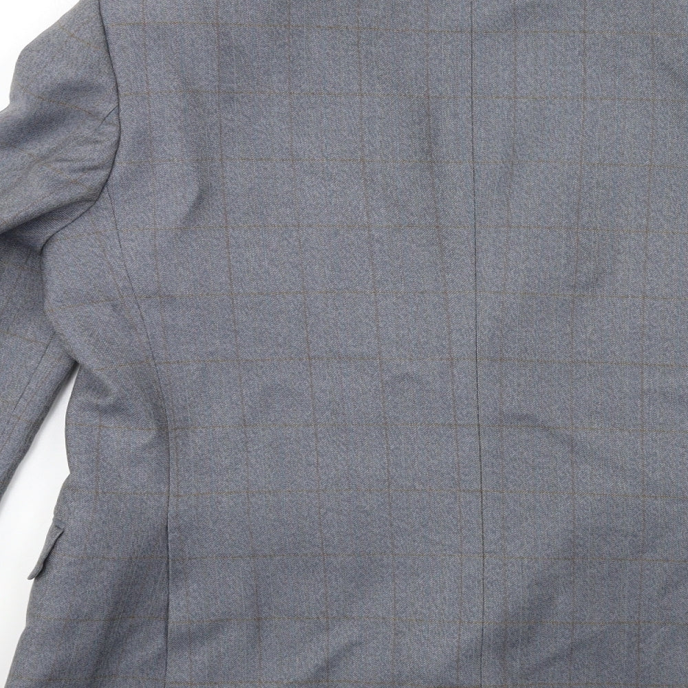 Magee Mens Grey Check  Jacket Suit Jacket Size 40