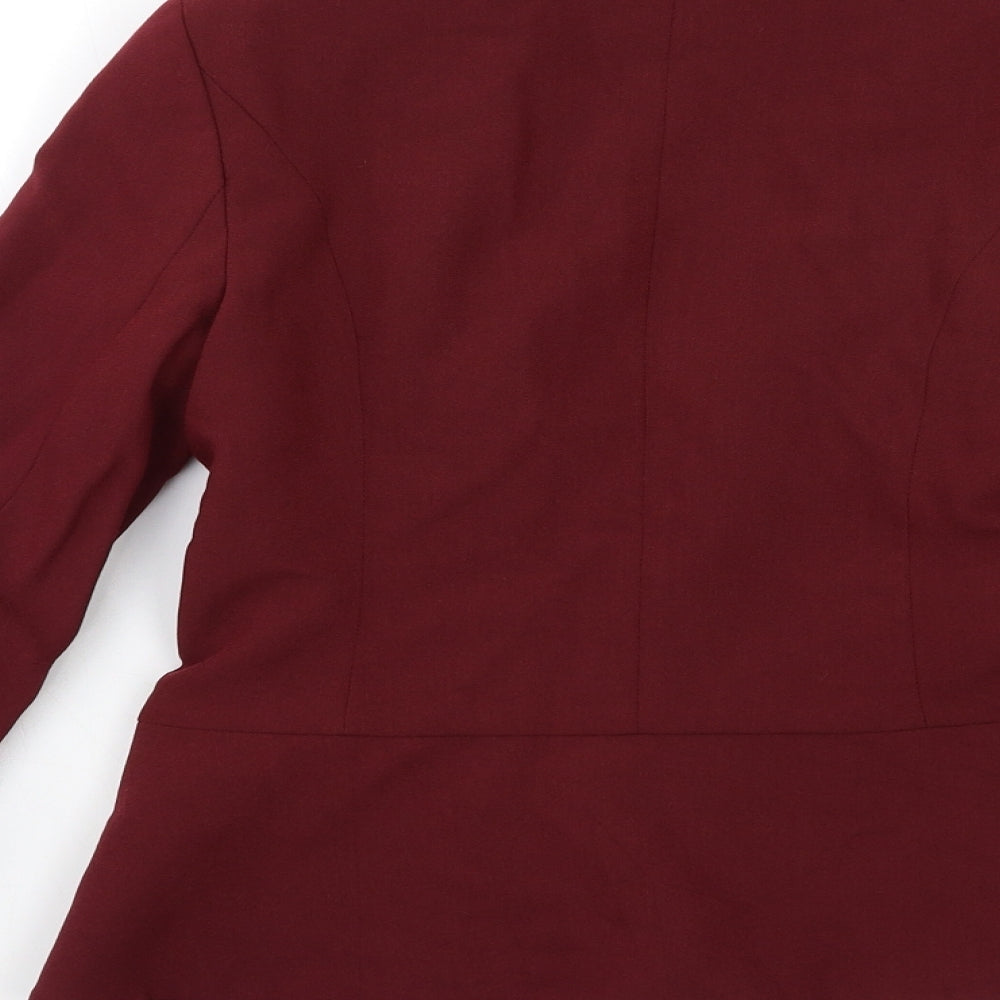 New Look Womens Red   Jacket Blazer Size 8