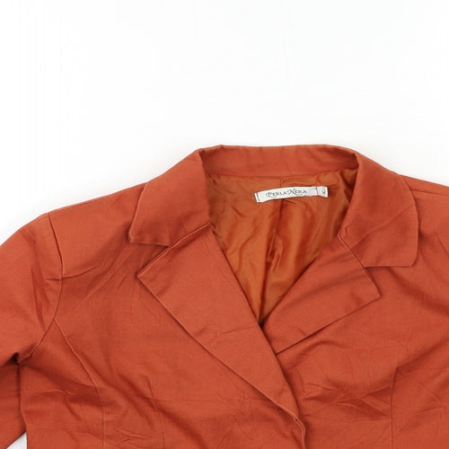 perla nera Womens Orange   Jacket Blazer Size L