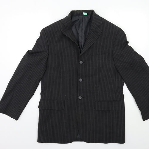 Marks and Spencer Mens Black Striped  Jacket Suit Jacket Size 38