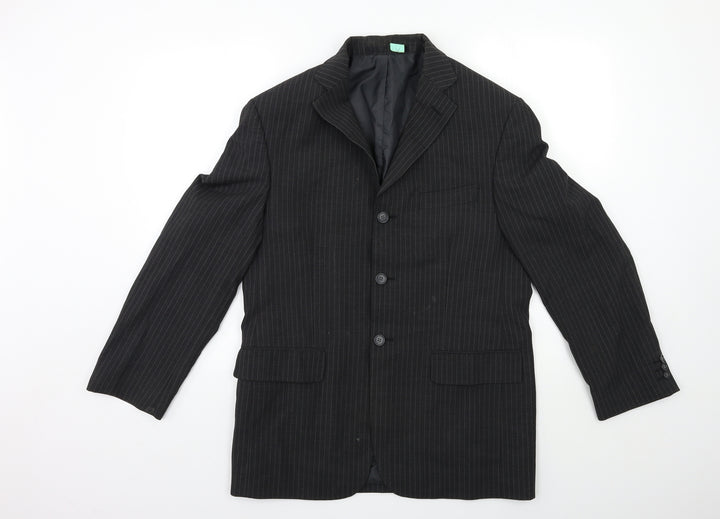 Marks and Spencer Mens Black Striped Jacket Suit Jacket Size 38