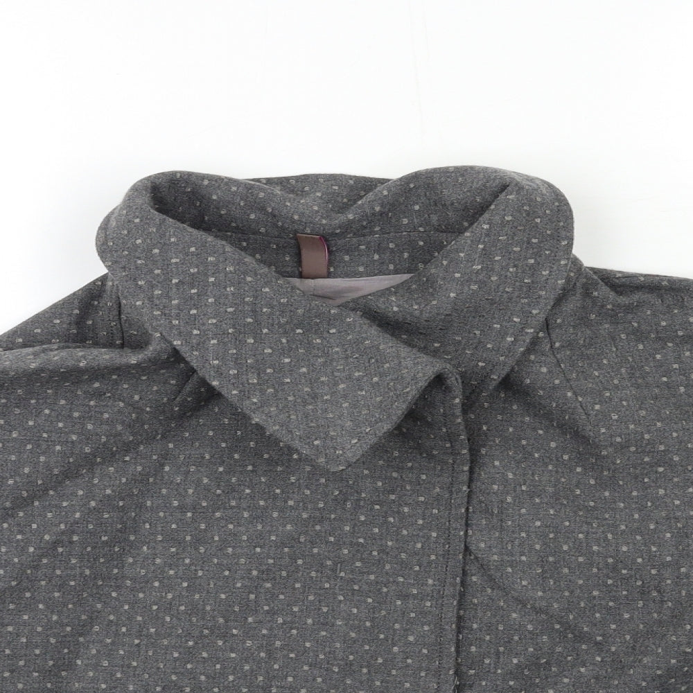 wrap Womens Grey Polka Dot  Pea Coat Coat Size 22