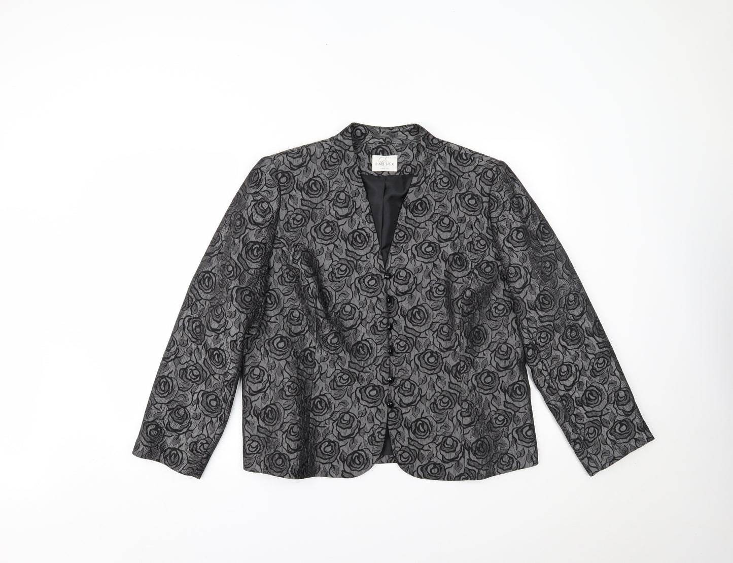 Eastex Womens Grey Floral  Jacket Blazer Size 18