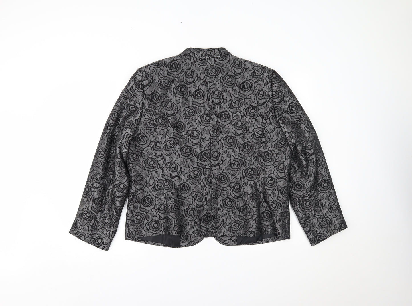 Eastex Womens Grey Floral  Jacket Blazer Size 18