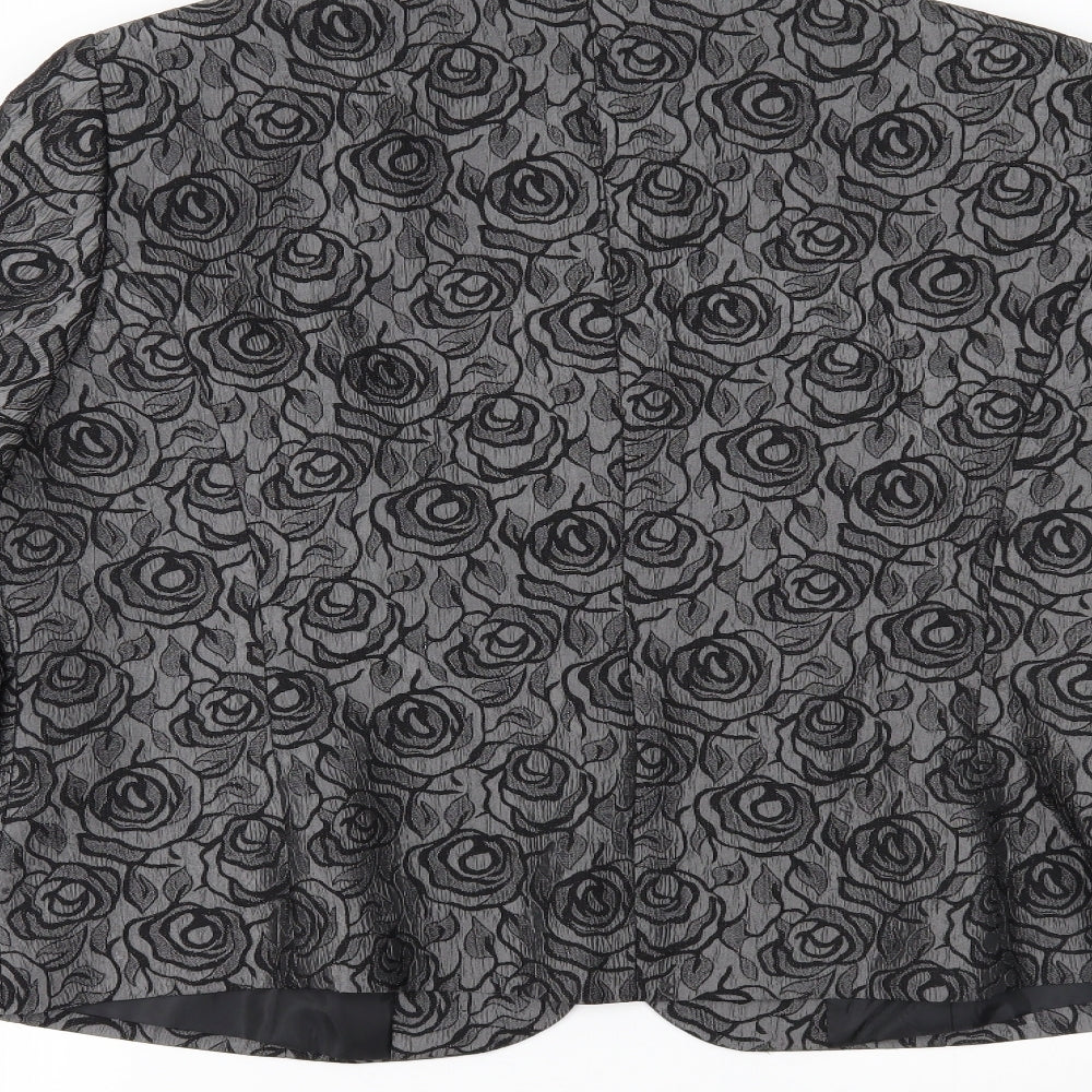 Eastex Womens Grey Floral  Jacket Blazer Size 18