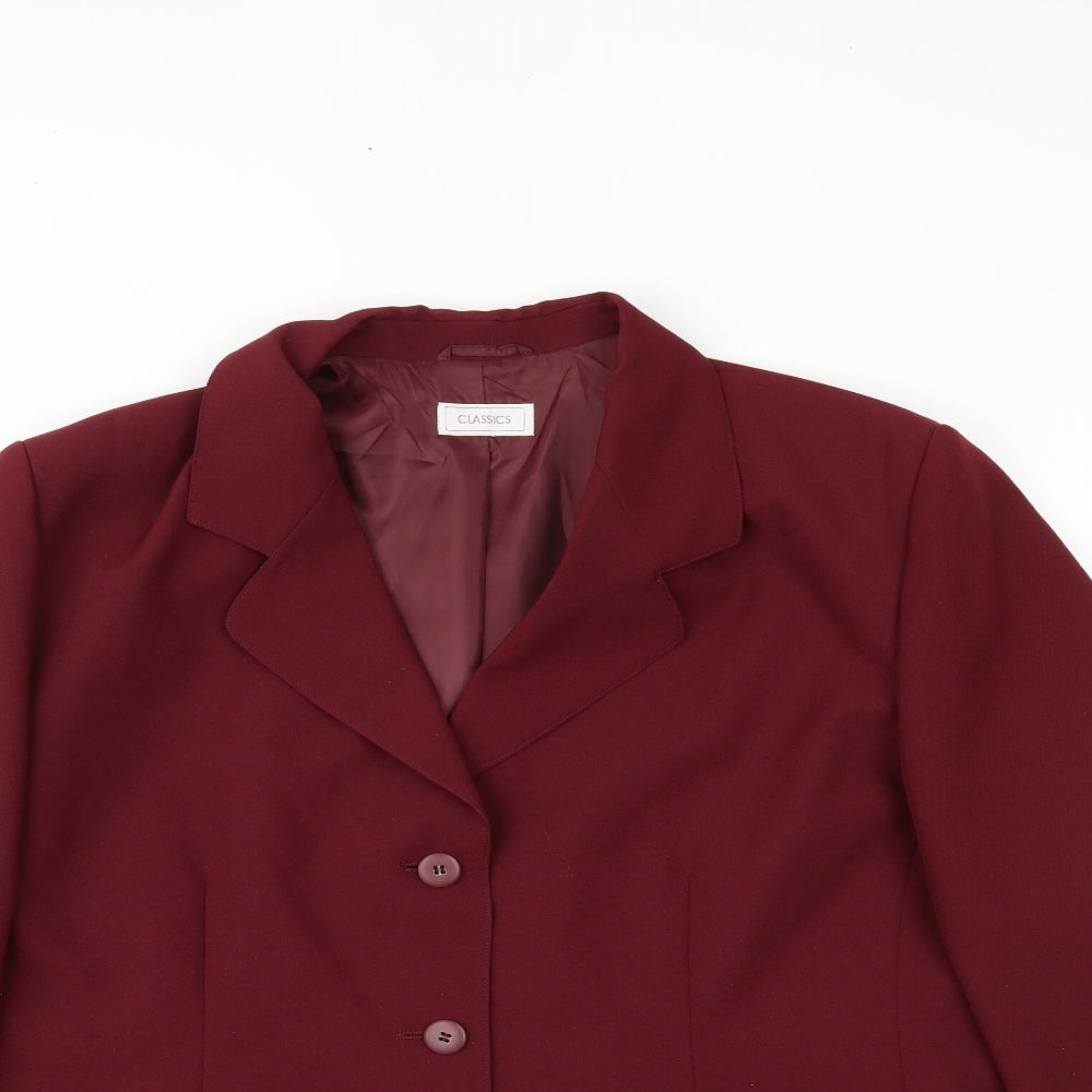 Classics Womens Red   Jacket Blazer Size 20